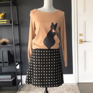 HOBBS London gray and tan wool skirt